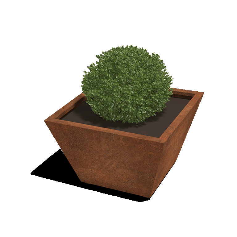 Jardiniere conice din oțel corten