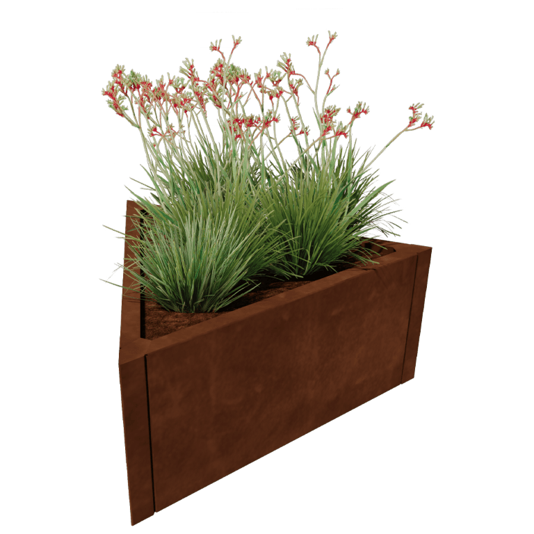 Jardinieră din oțel corten Alaska echilateral 80 cm