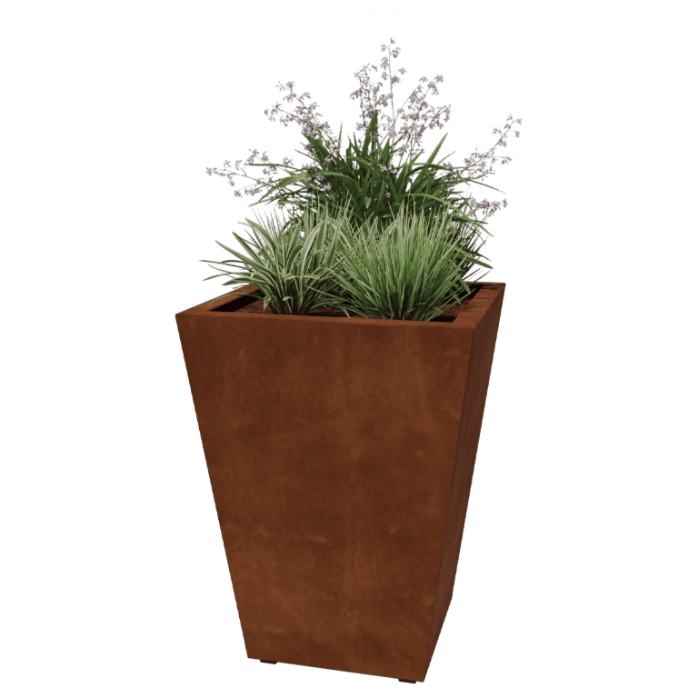 Jardiniere sudată din oțel corten Con 60 x 60 x 80 cm