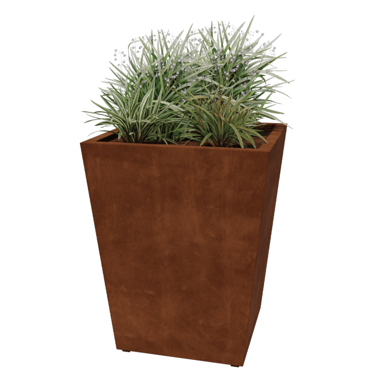 Jardiniere sudată din oțel corten Con 80 x 80 x 100 cm