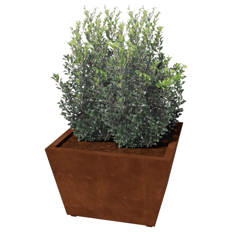 Jardiniere sudată din oțel corten Con 80 x 80 x 50 cm