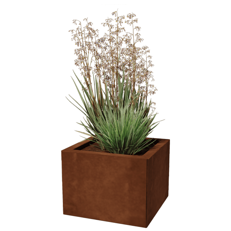 Jardinieră din oțel corten Miami 40 x 40 cm