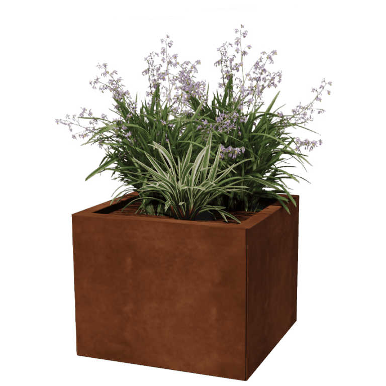 Jardinieră din oțel corten Miami 50 x 50 cm
