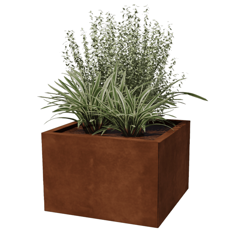 Jardinieră din oțel corten Miami 60 x 60 cm