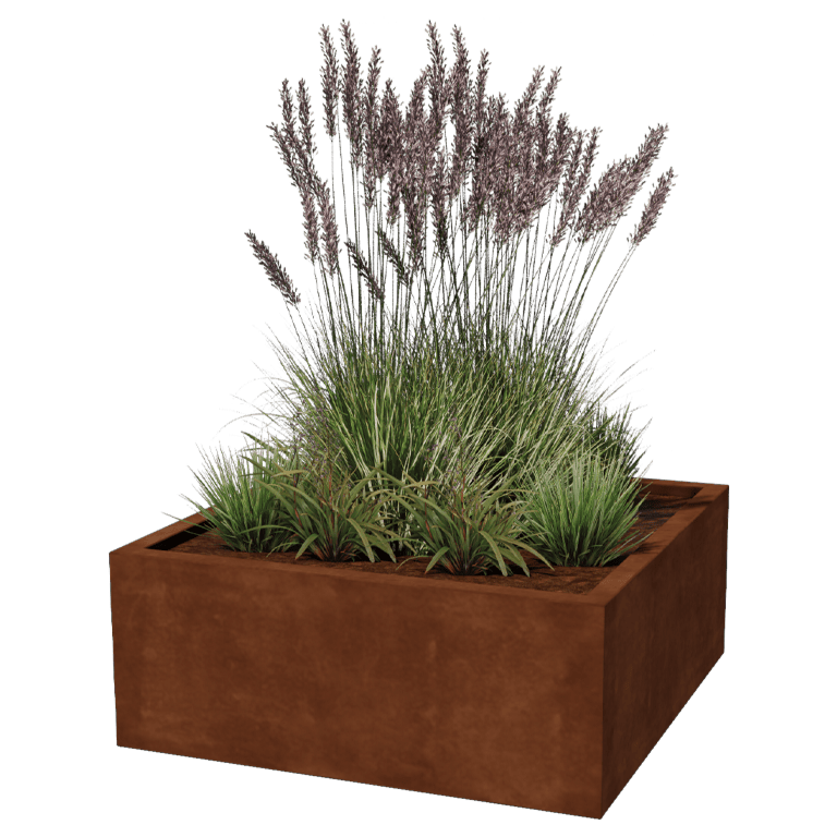 Jardiniere sudată din oțel corten Montana 100 x 100 x 40 cm
