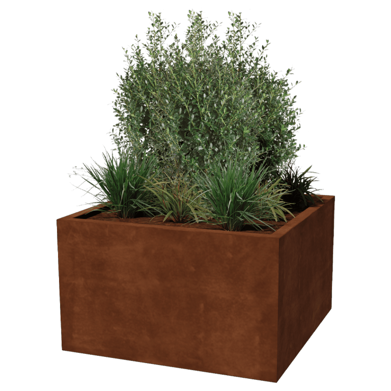 Jardiniere sudată din oțel corten Montana 100 x 100 x 60 cm