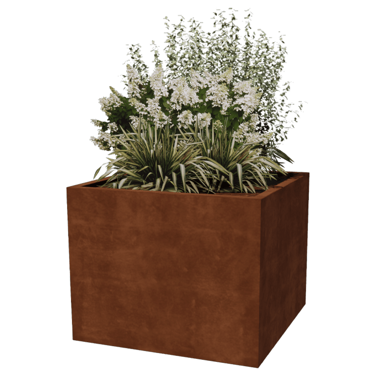 Jardiniere sudată din oțel corten Montana 100 x 100 x 80 cm