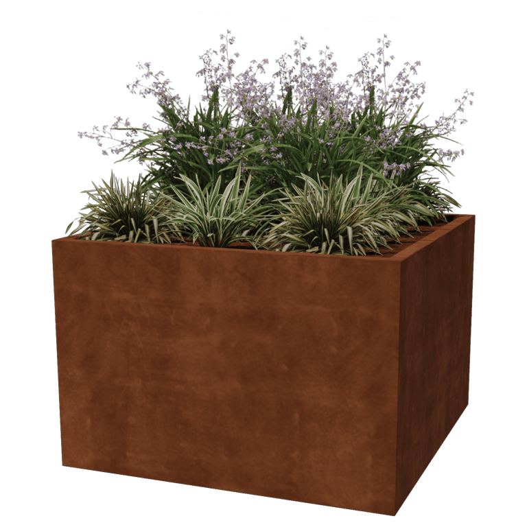 Jardiniere sudată din oțel corten Montana 120 x 120 x 80 cm