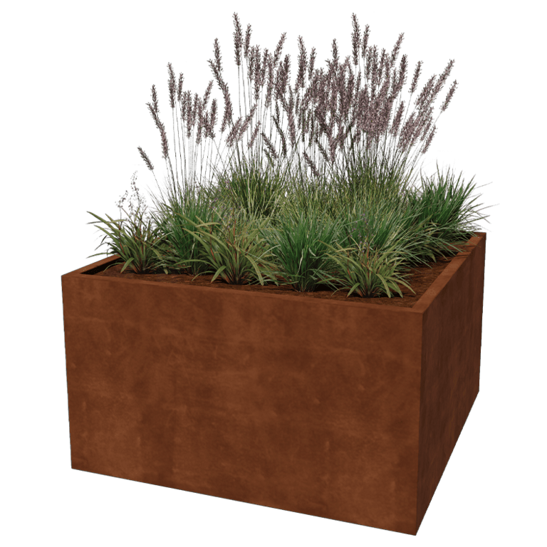 Jardiniere sudată din oțel corten Montana 140 x 140 x 80 cm