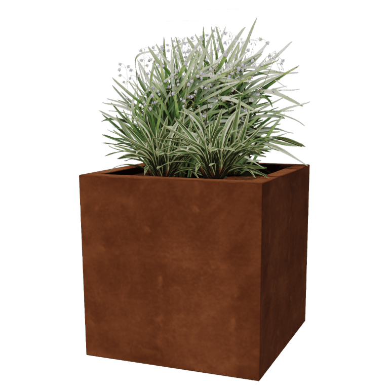 Jardiniere sudată din oțel corten Montana 60 x 60 x 60 cm
