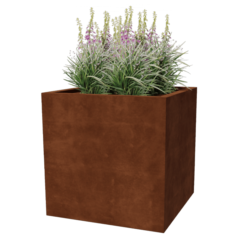 Jardiniere sudată din oțel corten Montana 80 x 80 x 80 cm