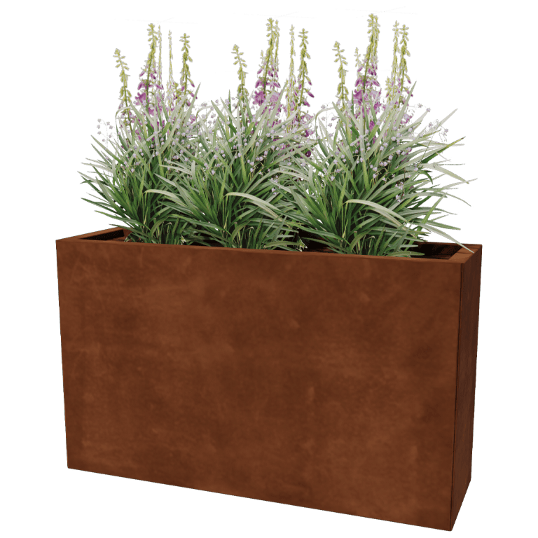 Jardinieră din oțel corten Texas 30 x 100 cm