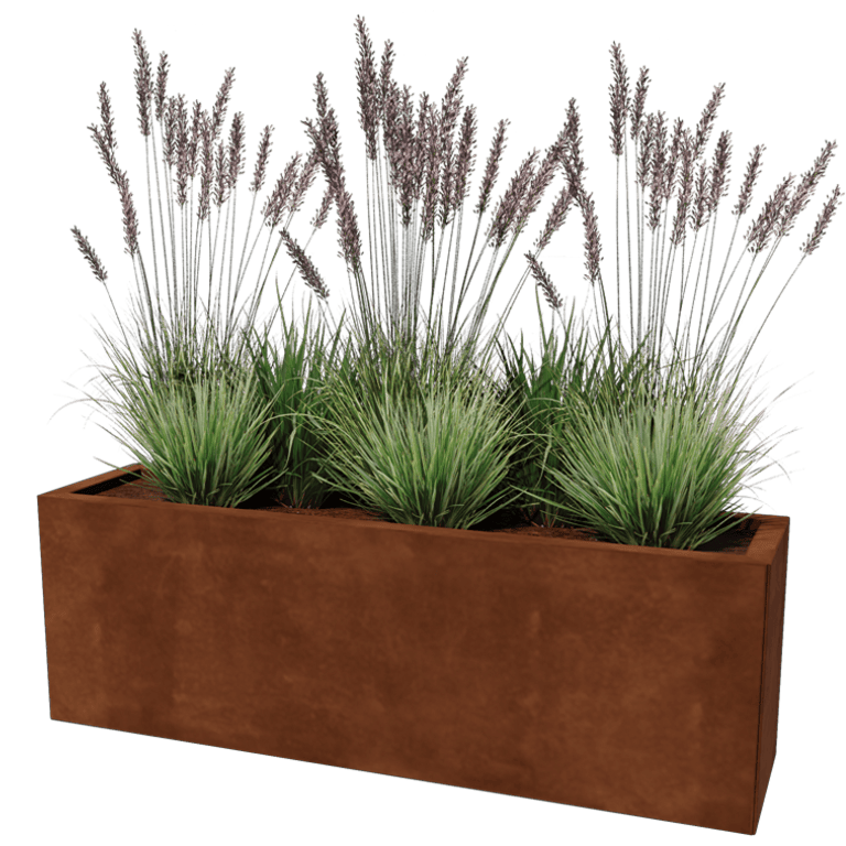 Jardinieră din oțel corten Texas 30 x 120 cm