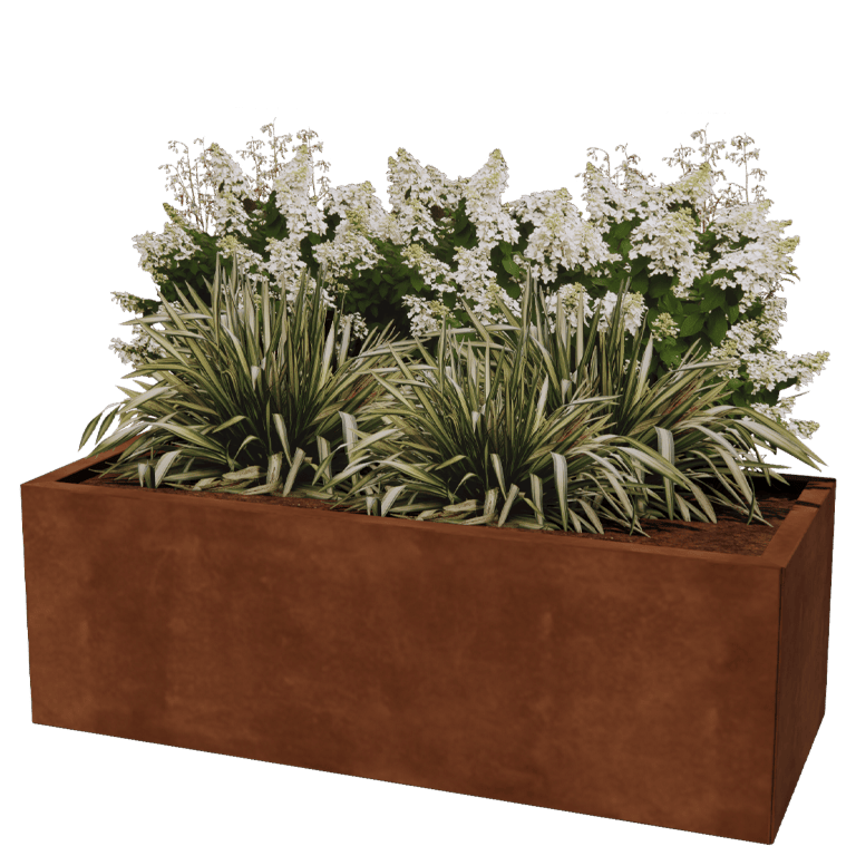 Jardinieră din oțel corten Texas 50 x 120 cm
