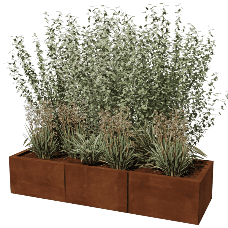 Jardinieră din oțel corten Texas xxl 150 x 50 cm
