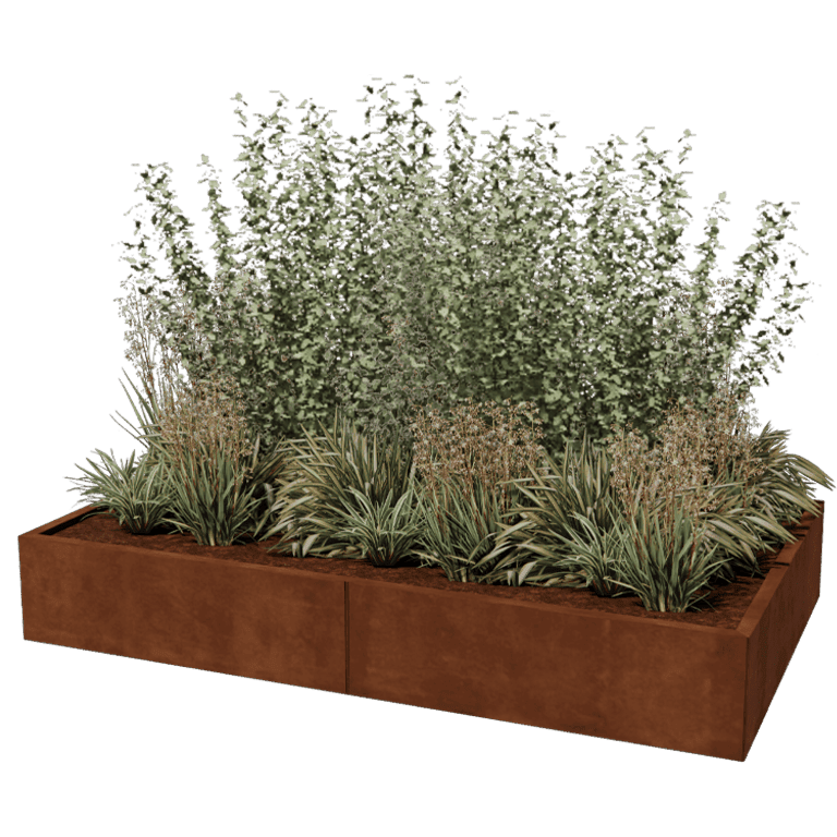 Jardinieră din oțel corten Texas xxl 200 x 120 cm