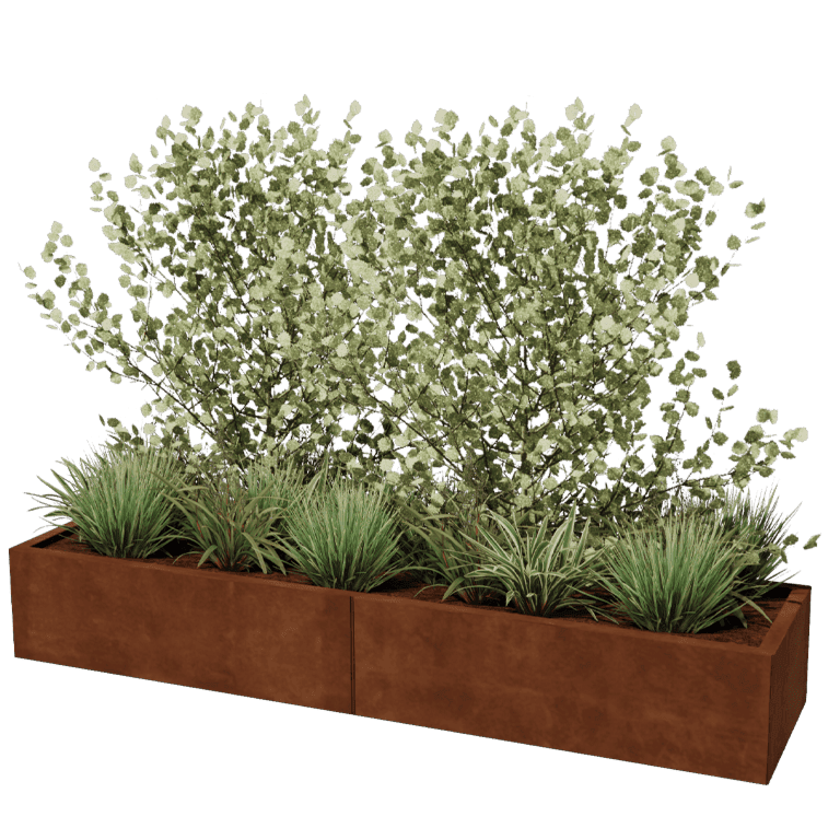 Jardinieră din oțel corten Texas xxl 200 x 50 cm