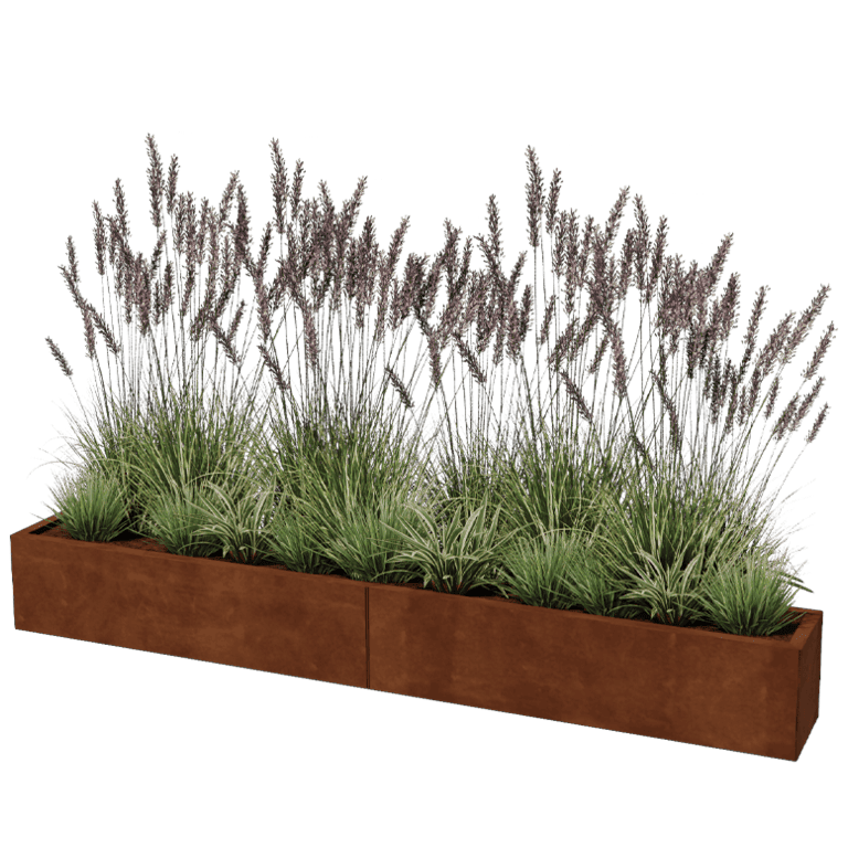 Jardinieră din oțel corten Texas xxl 240 x 30 cm