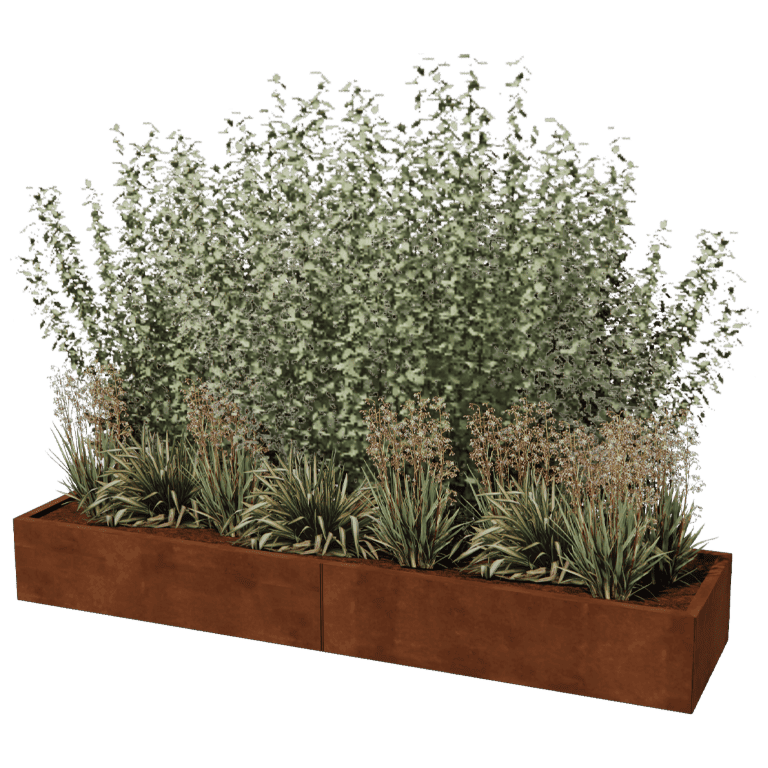 Jardinieră din oțel corten Texas xxl 240 x 60 cm