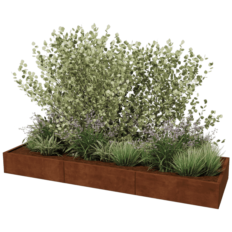 Jardinieră din oțel corten Texas xxl 300 x 100 cm