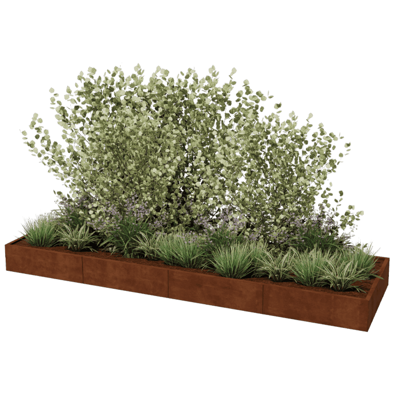 Jardinieră din oțel corten Texas xxl 400 x 120 cm