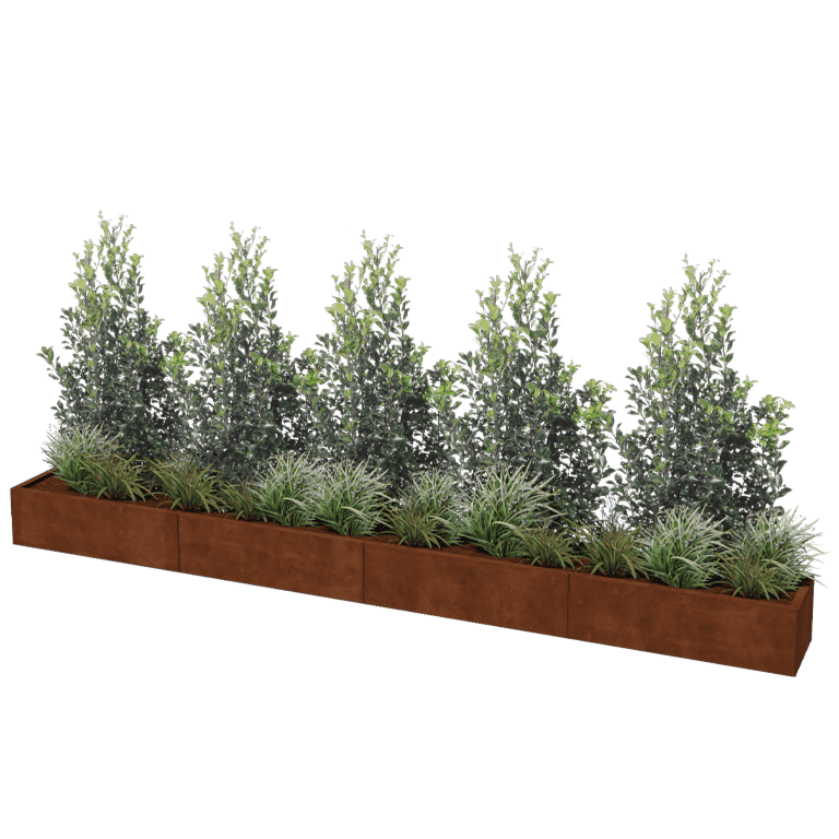 Jardinieră din oțel corten Texas xxl 400 x 40 cm