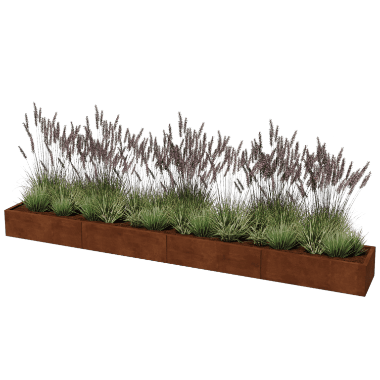 Jardinieră din oțel corten Texas xxl 400 x 50 cm