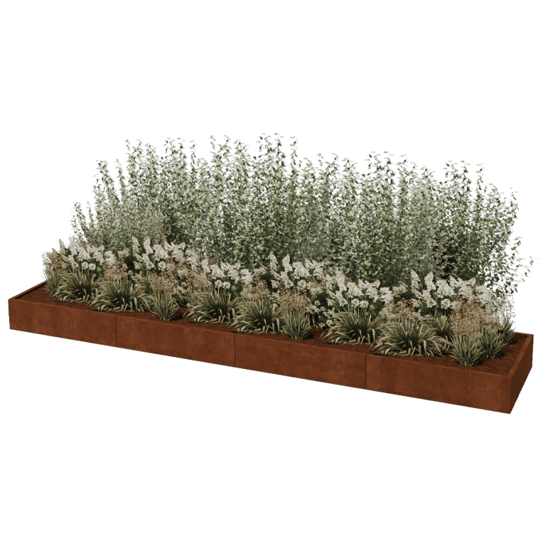 Jardinieră din oțel corten Texas xxl 480 x 100 cm