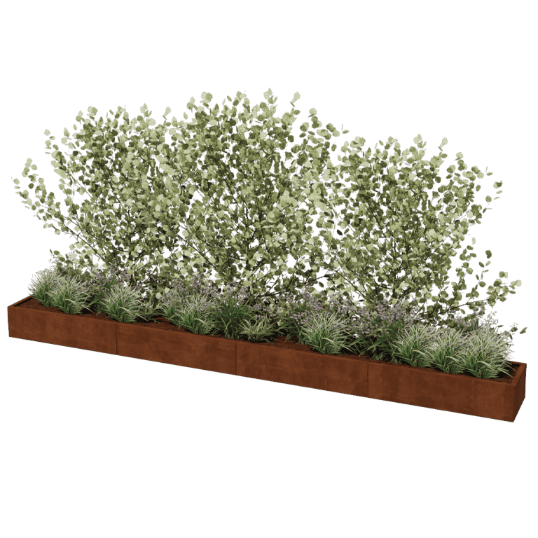 Jardinieră din oțel corten Texas xxl 480 x 50 cm