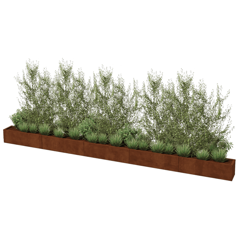 Jardinieră din oțel corten Texas xxl 500 x 30 cm