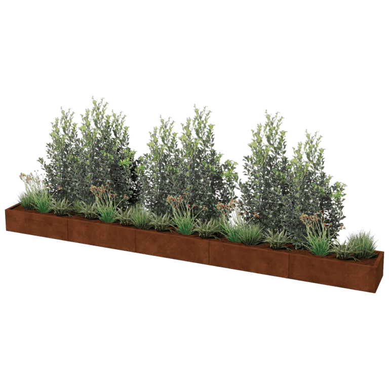 Jardinieră din oțel corten Texas xxl 500 x 50 cm