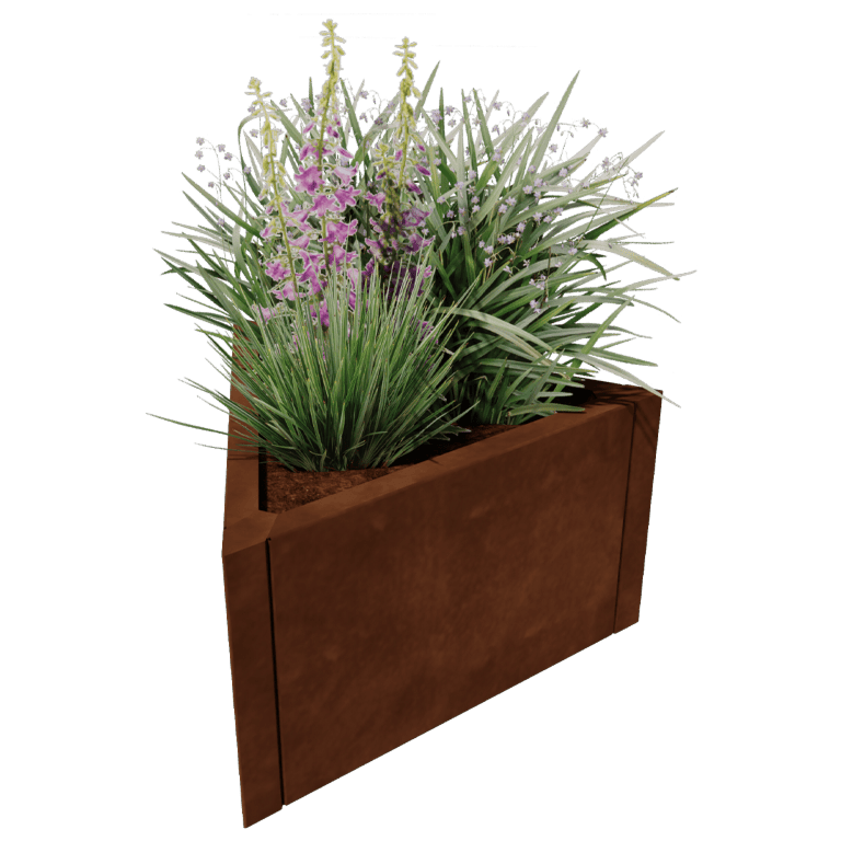 Jardinieră din oțel corten Alaska echilateral 60 cm