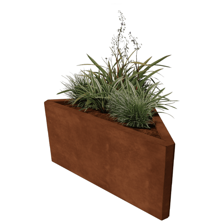 Jardinieră din oțel corten Alaska isoscel 84 cm