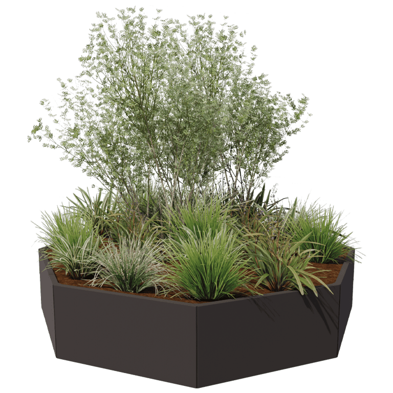 Jardinieră din oțel acoperit cu pulbere Chicago 100