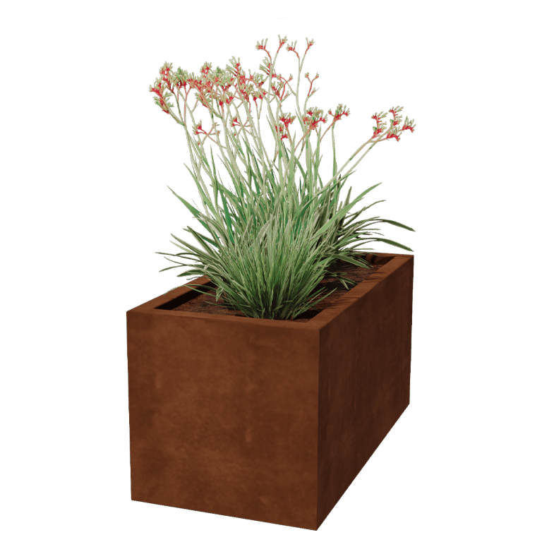 Jardiniere sudată din oțel corten Montana 100 x 50 x 50 cm