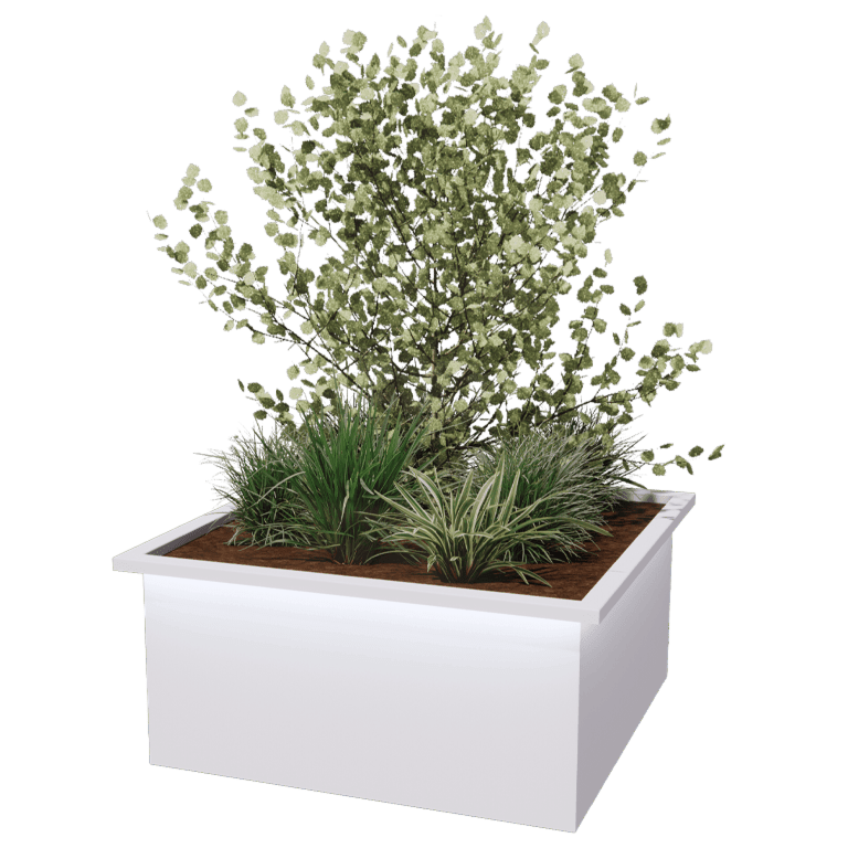 Jardiniere sudată din oțel acoperit cu pulbere Alabama cu LED 100 x 100 x 50 cm