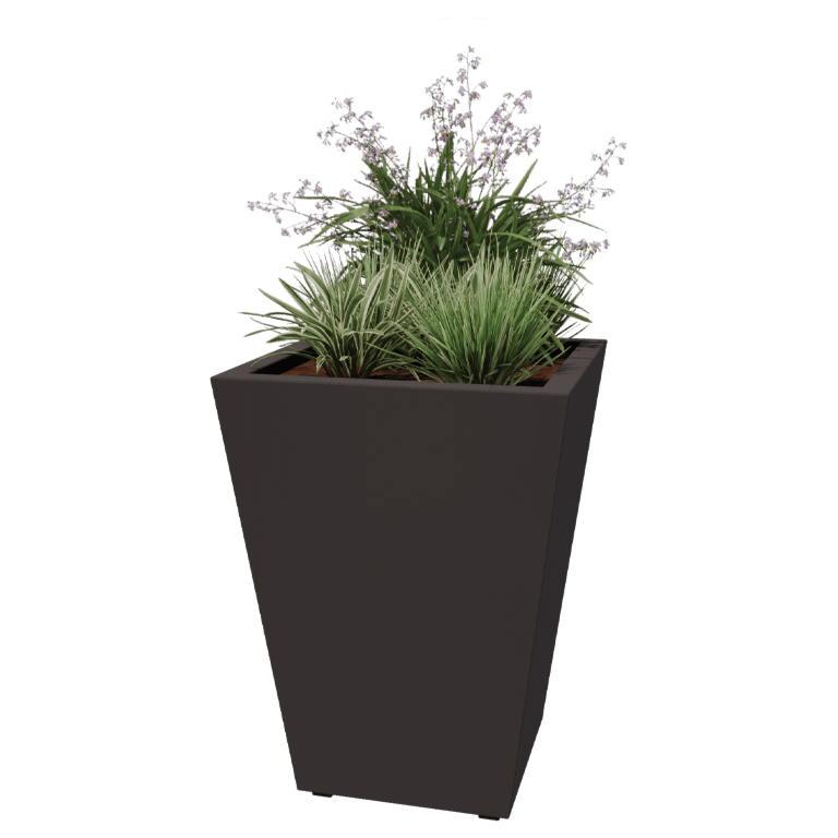 Jardiniere sudată din oțel acoperit cu pulbere Con 60 x 60 x 80 cm