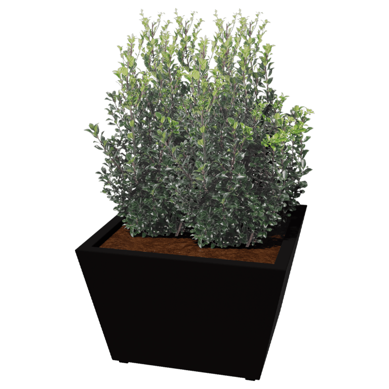 Jardiniere sudată din oțel acoperit cu pulbere Con 80 x 80 x 50 cm