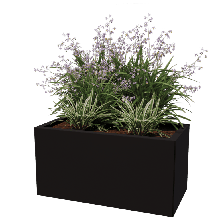 Jardinieră din oțel acoperit cu pulbere Texas 40 x 80 cm