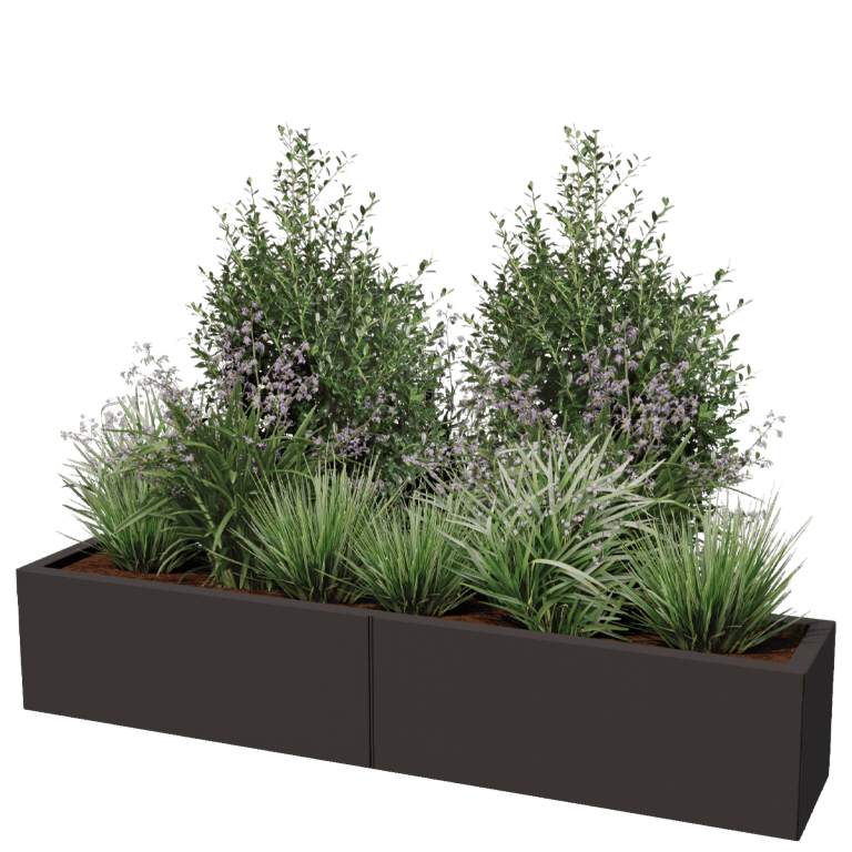 Jardinieră din oțel acoperit cu pulbere Texas xxl 160 x 30 cm
