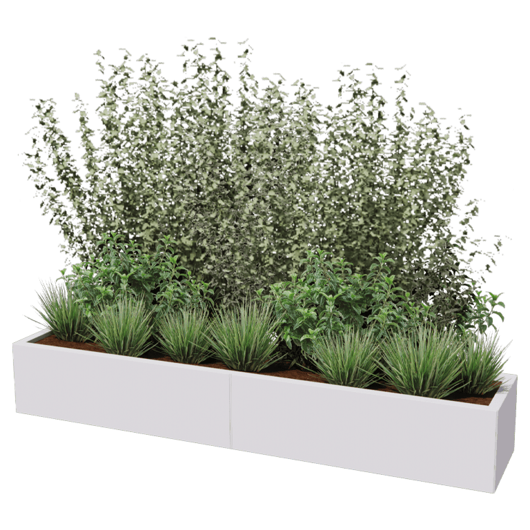 Jardinieră din oțel acoperit cu pulbere Texas xxl 200 x 40 cm