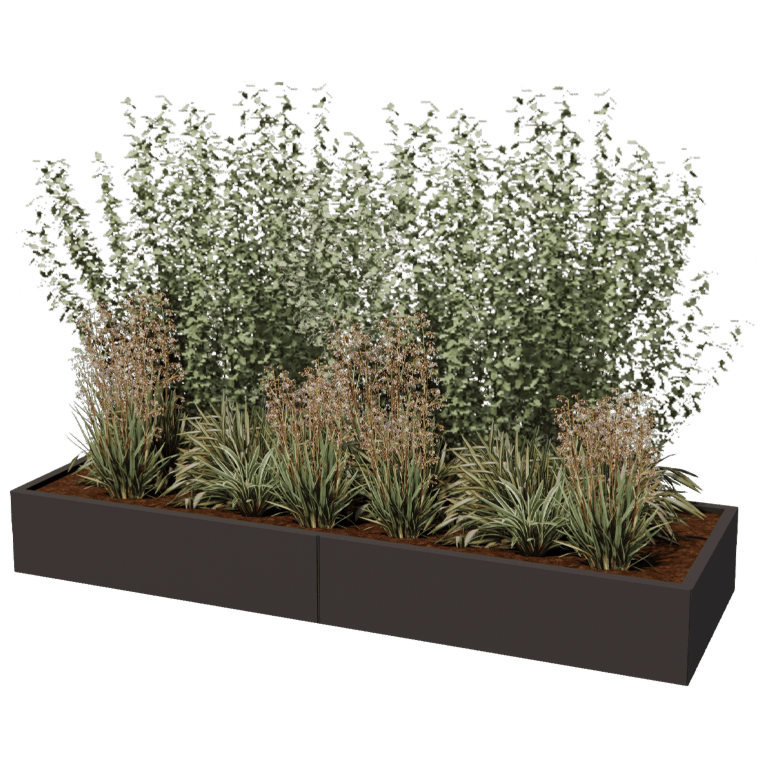 Jardinieră din oțel acoperit cu pulbere Texas xxl 240 x 80 cm
