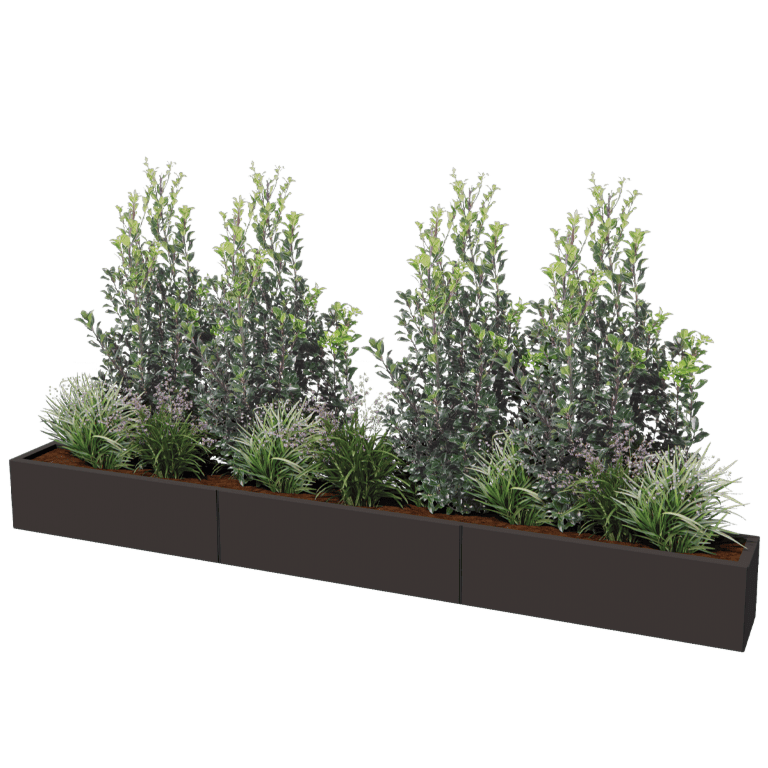 Jardinieră din oțel acoperit cu pulbere Texas xxl 300 x 30 cm