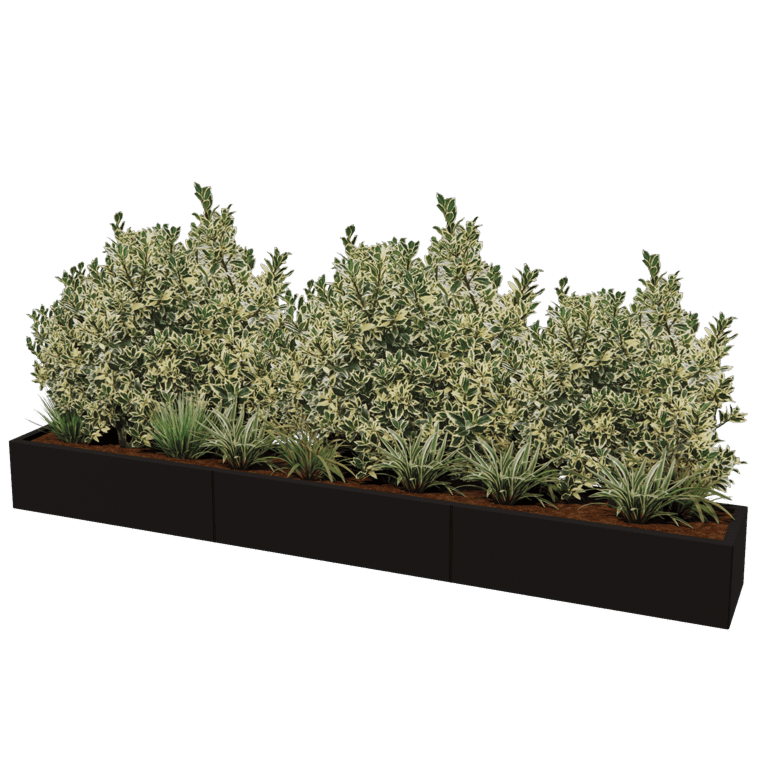 Jardinieră din oțel acoperit cu pulbere Texas xxl 300 x 40 cm