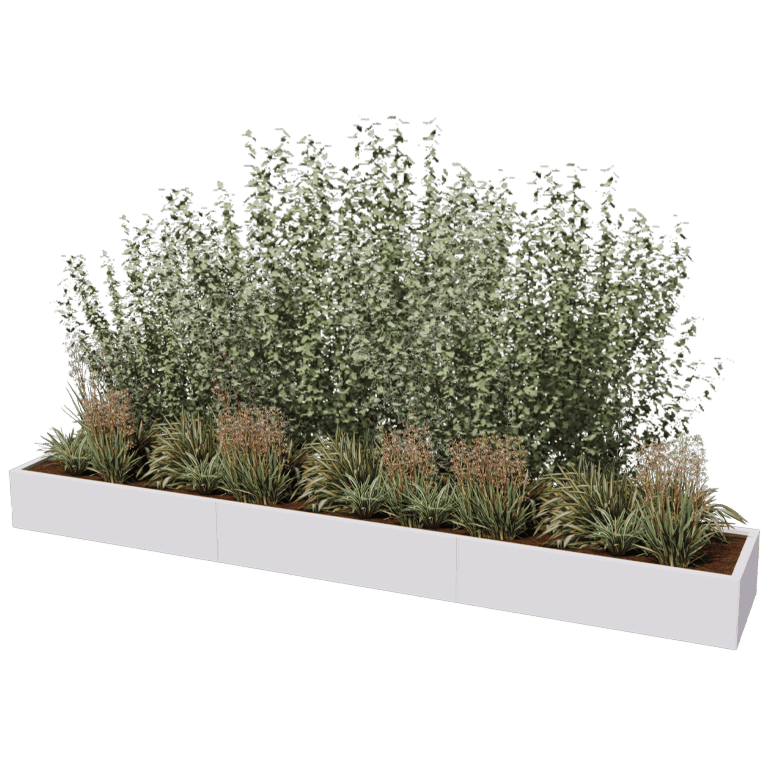 Jardinieră din oțel acoperit cu pulbere Texas xxl 360 x 60 cm