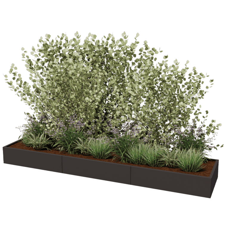 Jardinieră din oțel acoperit cu pulbere Texas xxl 360 x 80 cm