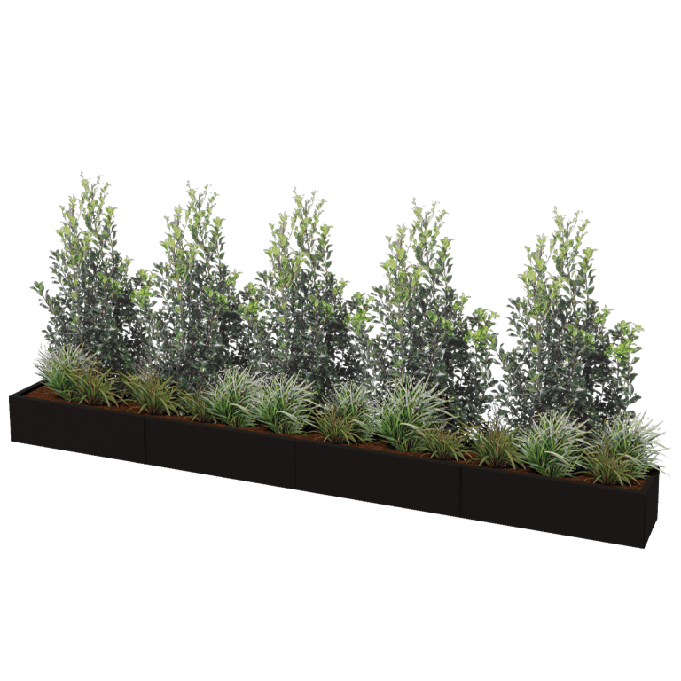 Jardinieră din oțel acoperit cu pulbere Texas xxl 400 x 40 cm