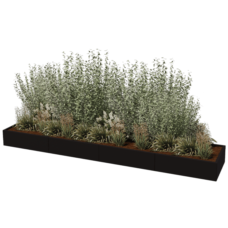 Jardinieră din oțel acoperit cu pulbere Texas xxl 400 x 80 cm