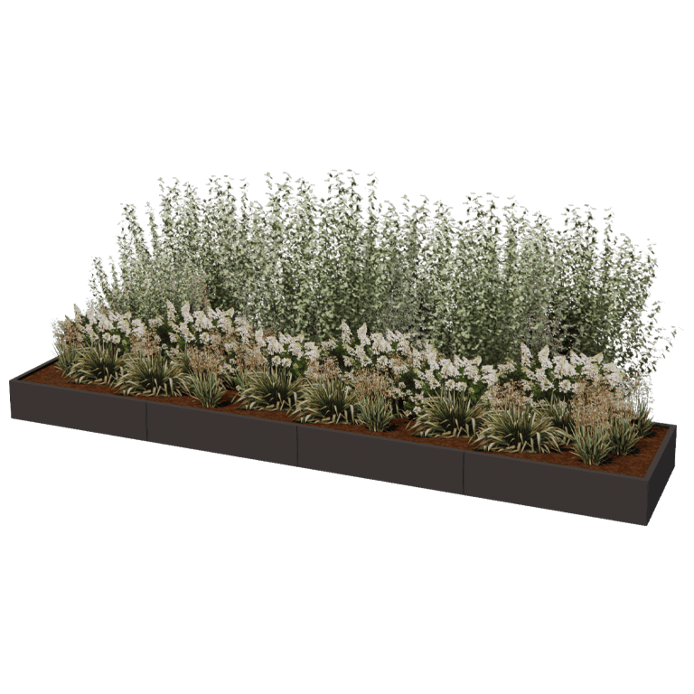 Jardinieră din oțel acoperit cu pulbere Texas xxl 480 x 100 cm
