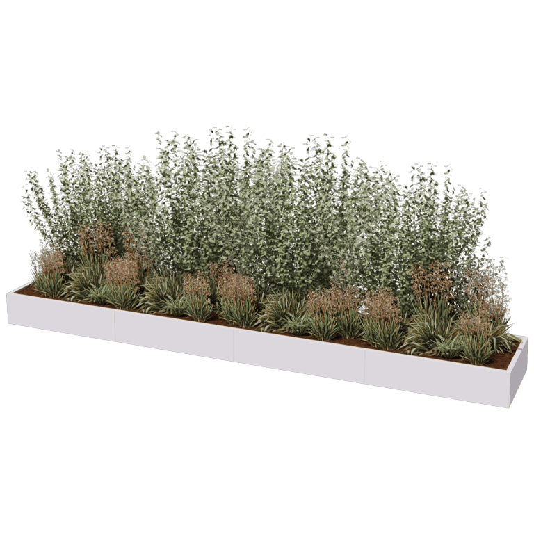 Jardinieră din oțel acoperit cu pulbere Texas xxl 480 x 80 cm